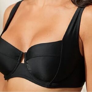 Black aerie bikini top NWT 34DDD